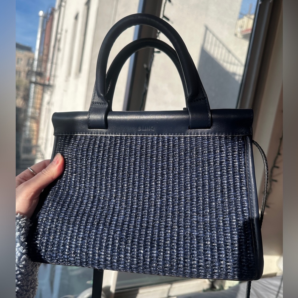 Blinq Micro Porto Raffia Night Blue Bag